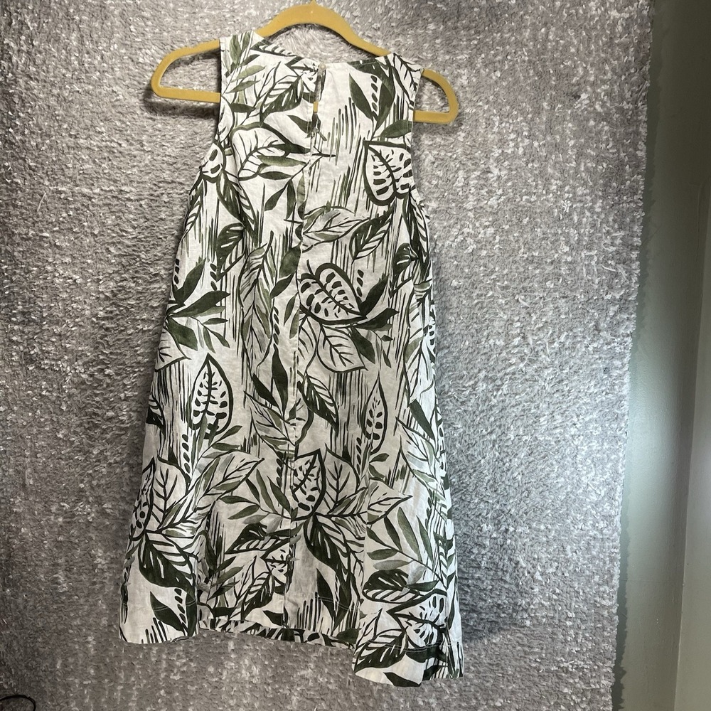 Tahari Linen Floral Shift Sleeveless Small Dress Preppy Coastal Beachy Pockets - Picture 2 of 10
